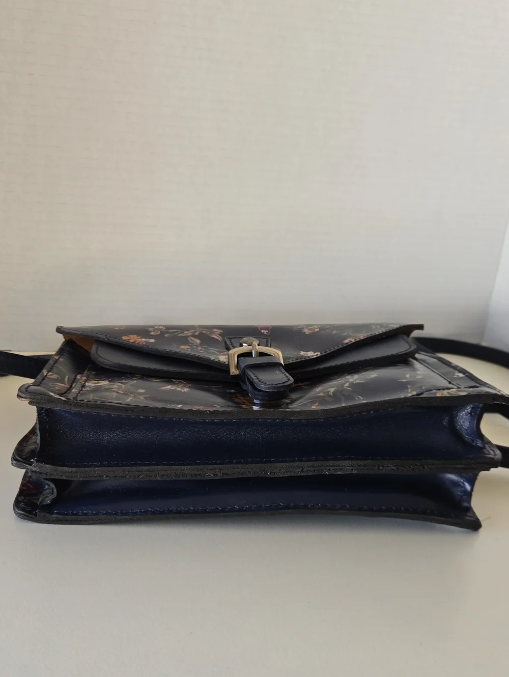 EUC Patricia Nash Floral Navy Crossbody Bag with Adjustable Strap